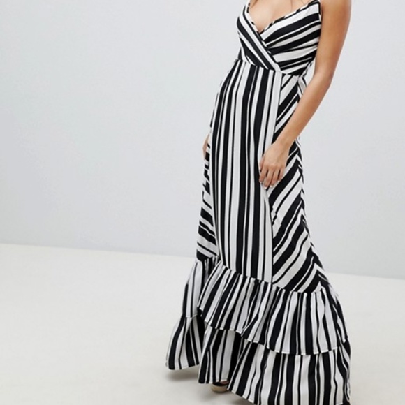 boohoo striped maxi dress